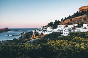 White buildings by the sea, Rhodes Photo