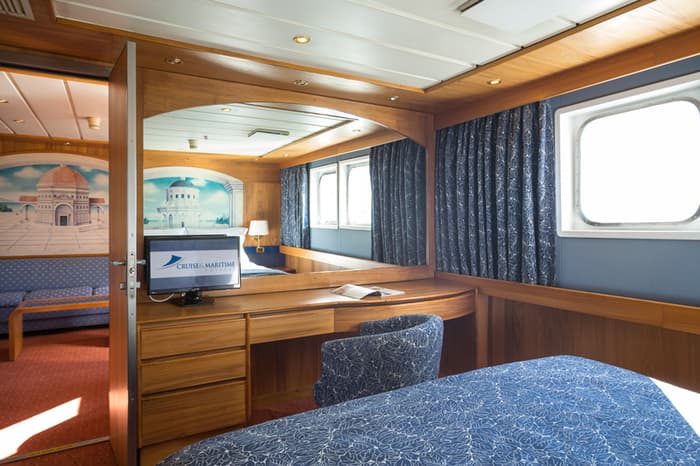 Cruise & Maritime Voyages Azores Accommodation De Luxe Balcony Suite Ocean View Bedroom.jpg