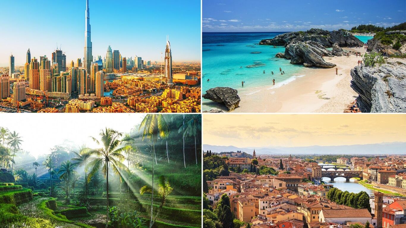 Princess world cruise destinations - Dubai, Bali, Berrmuda and Florence