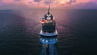 At sea