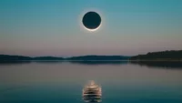 Solar eclipse over water 02