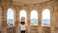 Woman travelling in budapest canva 1