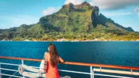 Young woman on cruise canva