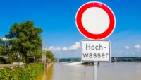 Rhine River flooded