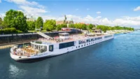 Viking longship on the Elbe Credit Viking