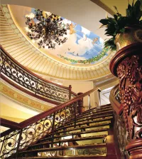 American Queen's grand staircase. Credit: American Queen Voyages