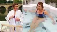 Jane McDonald 'causes a stir' with ship deck antics 'I'll try anything once'