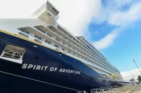 The 987-passenger Spirit of Adventure has a bold and adventurous style. Credit: Saga Cruises
