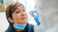 Woman covid test