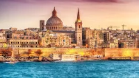 Malta skyline with ocean