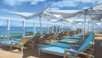 Lounges with ocean view on Caribbean