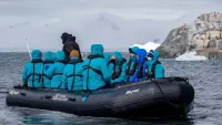 Explore closer to the water via a Swan Hellenic Zodiac expedition boat. Credit: Swan Hellenic