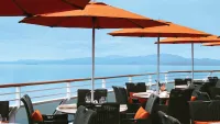 The Terrace Café is wonderfully inviting any time of day. Credit: Oceania Cruises