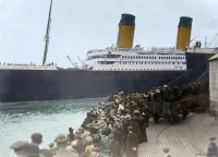 Titanic departure colorized
