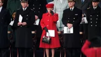 The Queen wipes away a tear during the decommissioning ceremony. Credit: Royal Collection Trust
