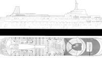 A blueprint diagram of the SS Canberra Credit blue prints com