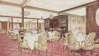 5 1911 period illustrations of titanic 1st class restaurant