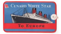 3 queen mary cunard white star baggage tag