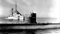 The U-boat being prepared for the climatic finale of Assault on a Queen. Credit: Paramount Press