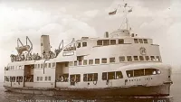 The MV Royal Iris when shiny and new. You can literally smell the paint. Credit: Picryl