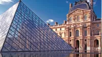 Louvre pyramid Paris city centre