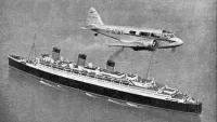 RMS Queen Mary Flyover Plane
