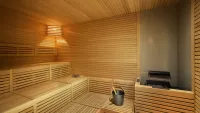 There’s a steam room and Finnish sauna, as well as an ice waterfall to regulate temperature. Credit: Explora Journeys