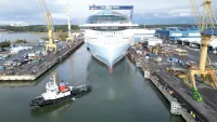 Royal Caribbean celebrates first float-out of Star of the Seas