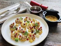 Plant Based recipes: Roasted Cauliflower Yuzu Crema Toasted Japanese Panko Pomegranate Vinaigrette Cauliflower Mousseline