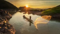 Fisherman Mekong River