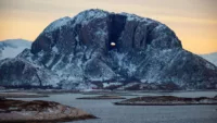 View of Torghatten from Bolette Scenic Cruising Fred Olsen Credit
