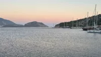 Group cruise sunset over the Med