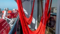 Not one, but two hammocks on the Sea Terrace: (Slightly) Smaller Balcony staterooms | Credit: Virgin Voyages