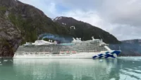 Leaving Discovery Princess behind on our way to Dawes Glacier