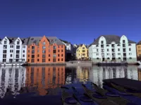 The colourful Art Nouveau buildings (Alesund)