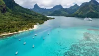Small ship sailing canva image