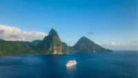 Seabourn ship in Caribbean