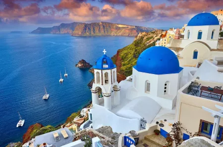 Santorini, Greece & Italy Cruise with Athens & Barcelona Stay