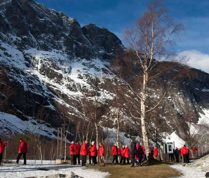 Saganauts in their red Arctic jackets