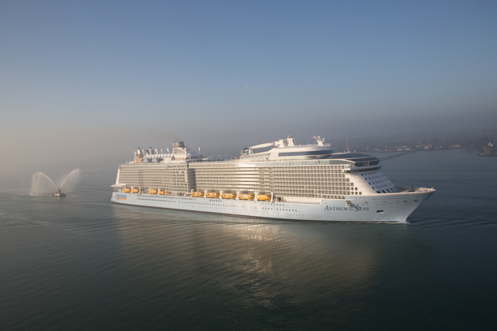 Anthem of the Seas arrives in Southampton.