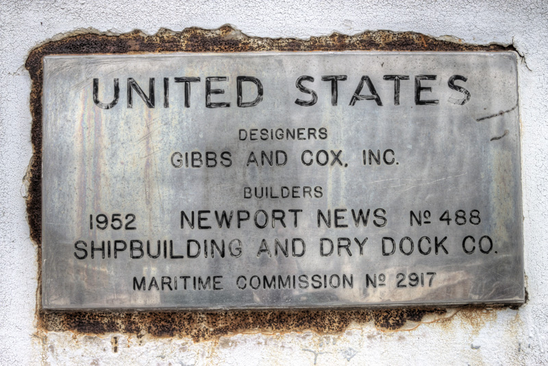 The SS United States' builder's plate