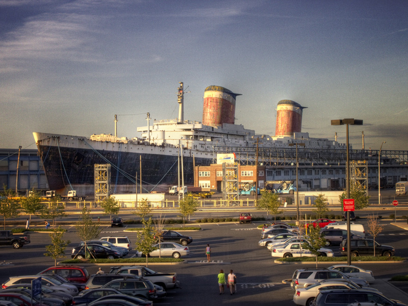 The SS United States seen from the upper windows of the South Philadelphia IKEA