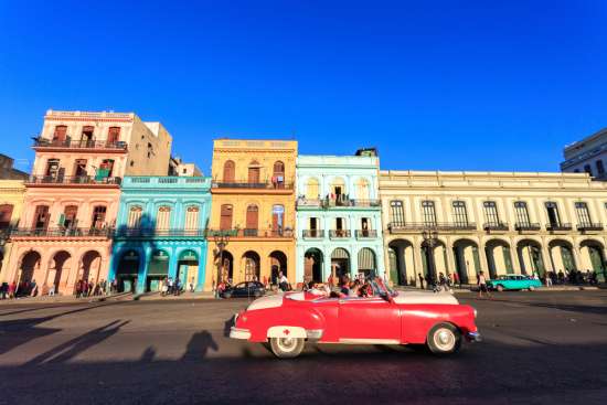 A vintage car in a Cuban street