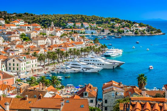 Ships docked in Hvar, Croatia