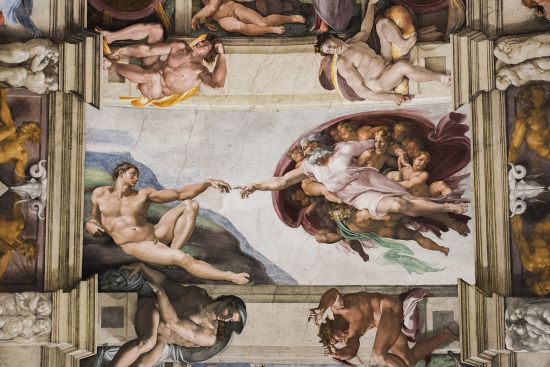 Michelangelo's spectacular ceiling in the Sistine Chapel