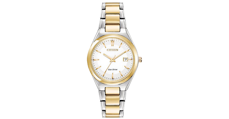 Citizen His and Hers yellow gold and silver metal watch