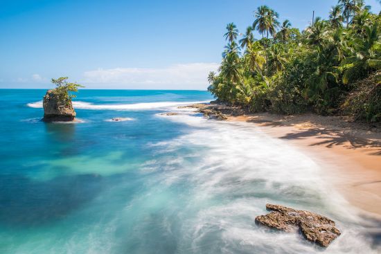 Wild Caribbean beach of Manzanillo at Puerto Viejo, Costa Rica