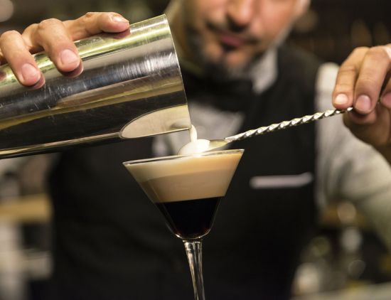 Barman making espresso martini