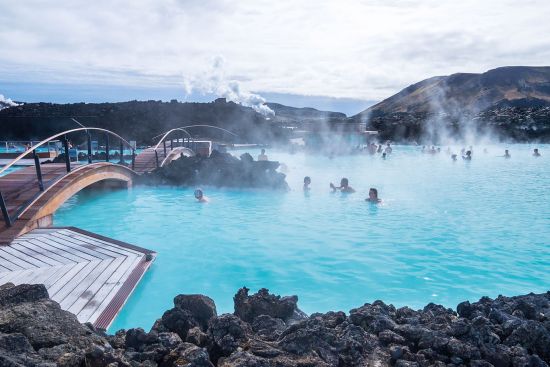 The famous Iceland blue lagoon is popular among visitors