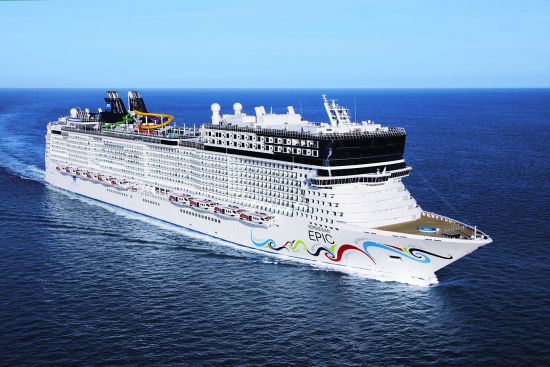 Norwegian Epic Aerial at sea